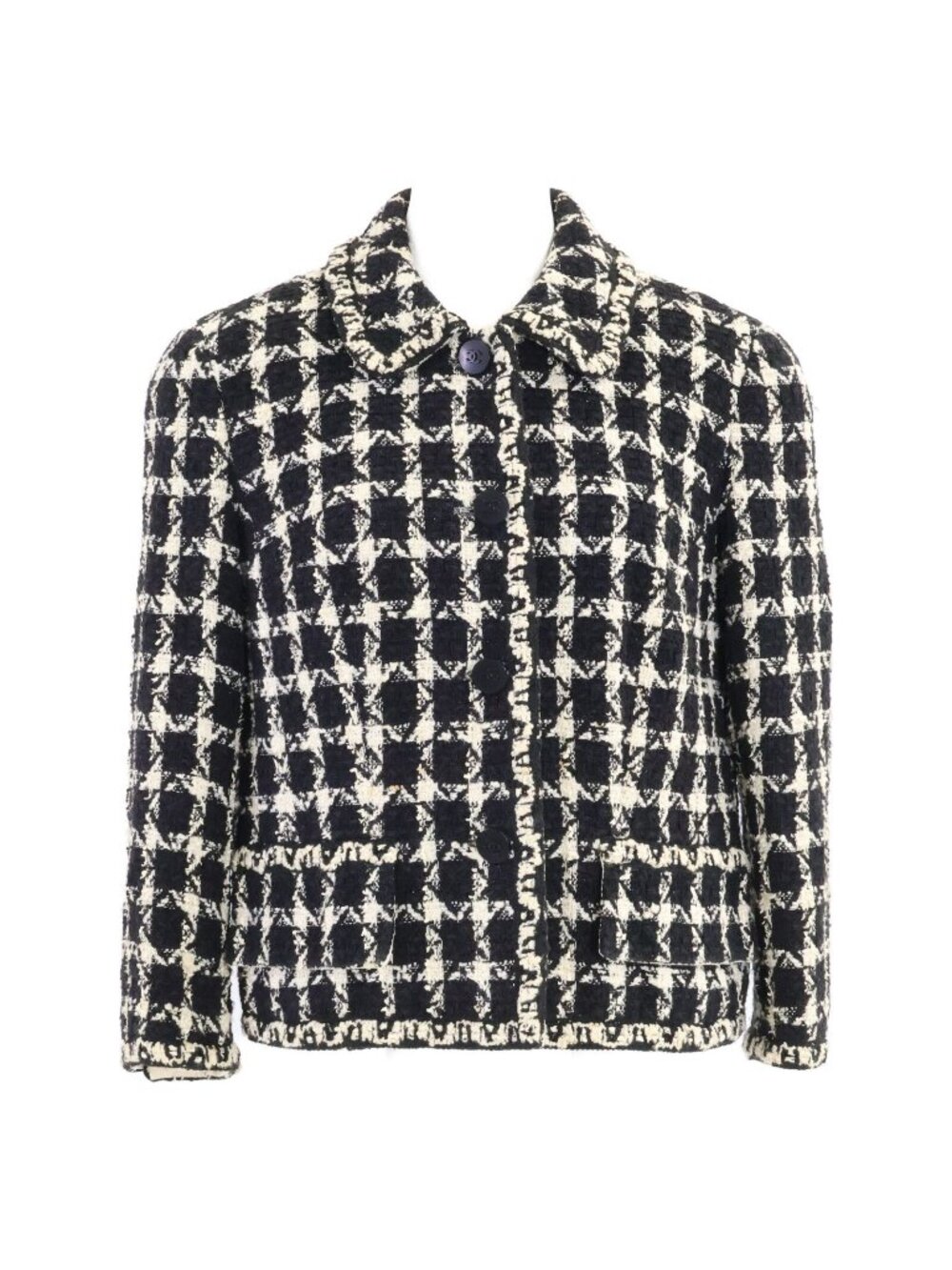 Chanel CC Logo Button Tweed Jacket 38